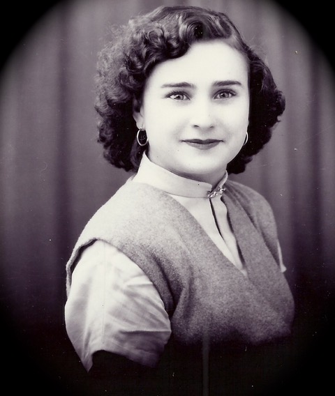 Antonia posing for painting at 14, ca 1950